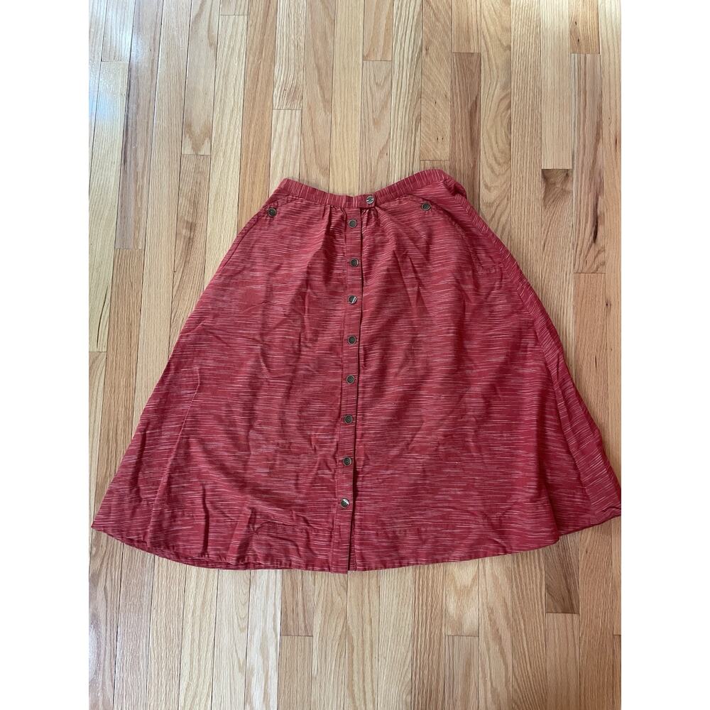 Pendleton Portland collection Red Space Dye 100% Cotton‎ skirt w/ Buttons- Small